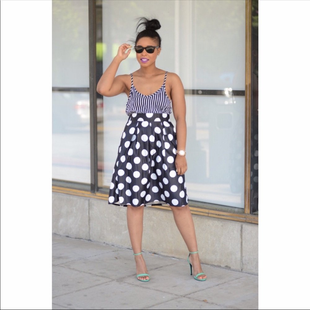 Black And White Polka Dotted Shirt.